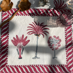 The Palm Block-Print Placemat Set of four - The Jungle Emporium