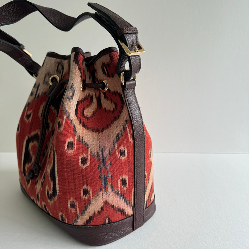 The Flores Bucket Bag ~ Copper Brown Ikat