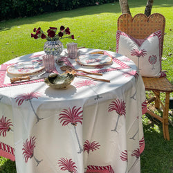 The Palm Block-Print Tablecloth - The Jungle Emporium