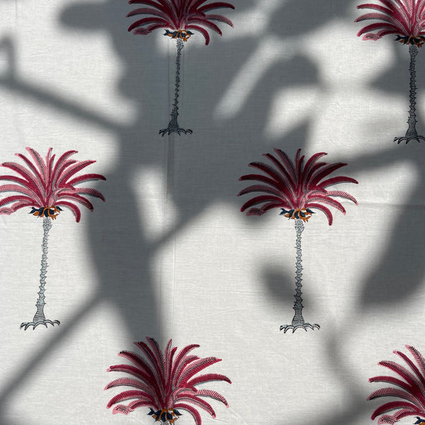 The Palm Block-Print Tablecloth - The Jungle Emporium