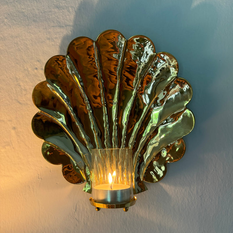 Brass Scallop Shell Candleholder  ~ various sizes