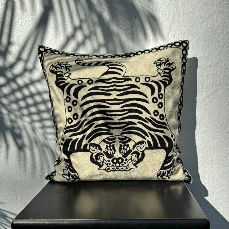 Tibetan Tiger Cushion Cover ~ monochrome