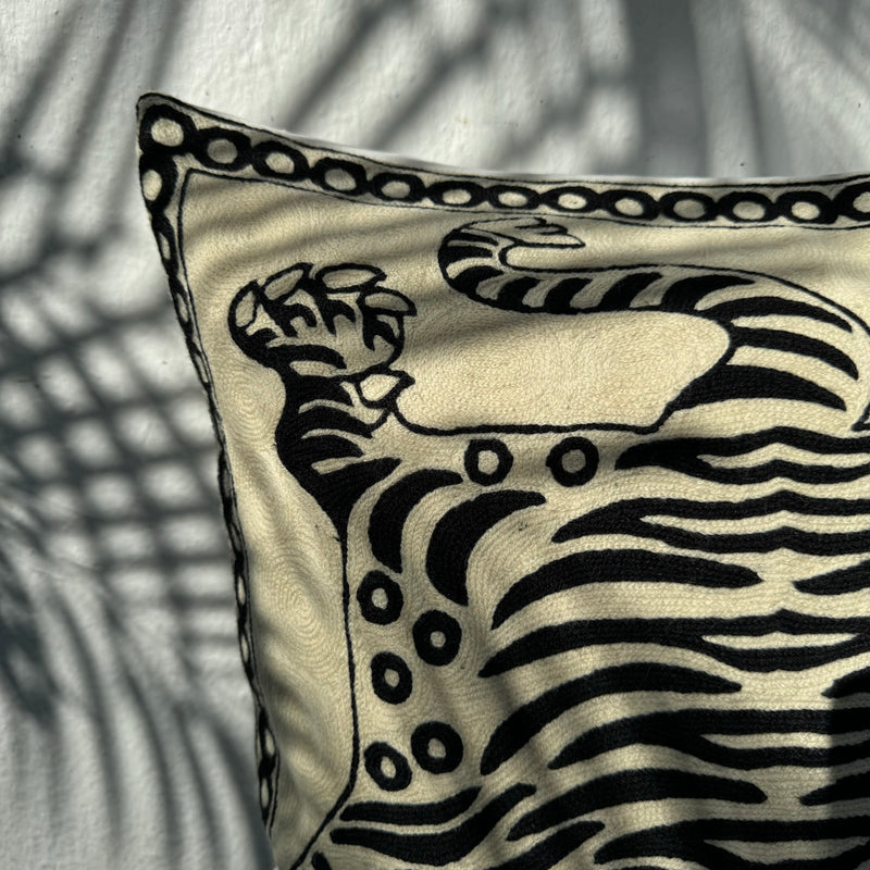 Tibetan Tiger Cushion Cover ~ monochrome