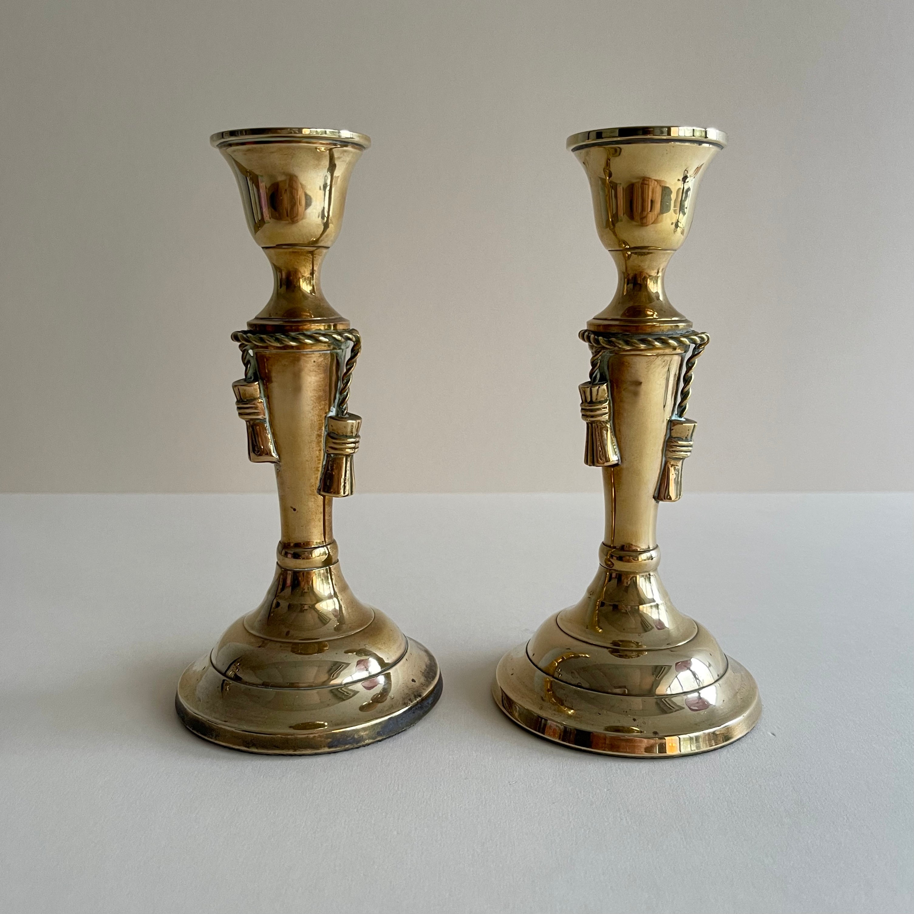 Lot of 10 19th century Antique Brass Candlesticks some brass pushup  Candlesticks – Estate Fresh Austin